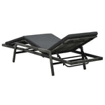 Szürke polyrattan napozóágy párnával 5