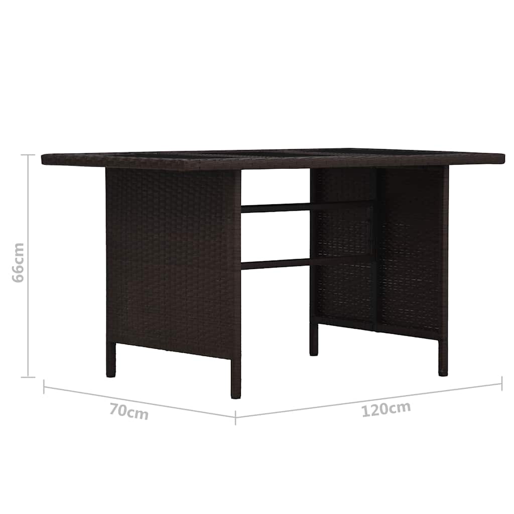 3-részes barna polyrattan kerti bútorgarnitúra párnákkal 12
