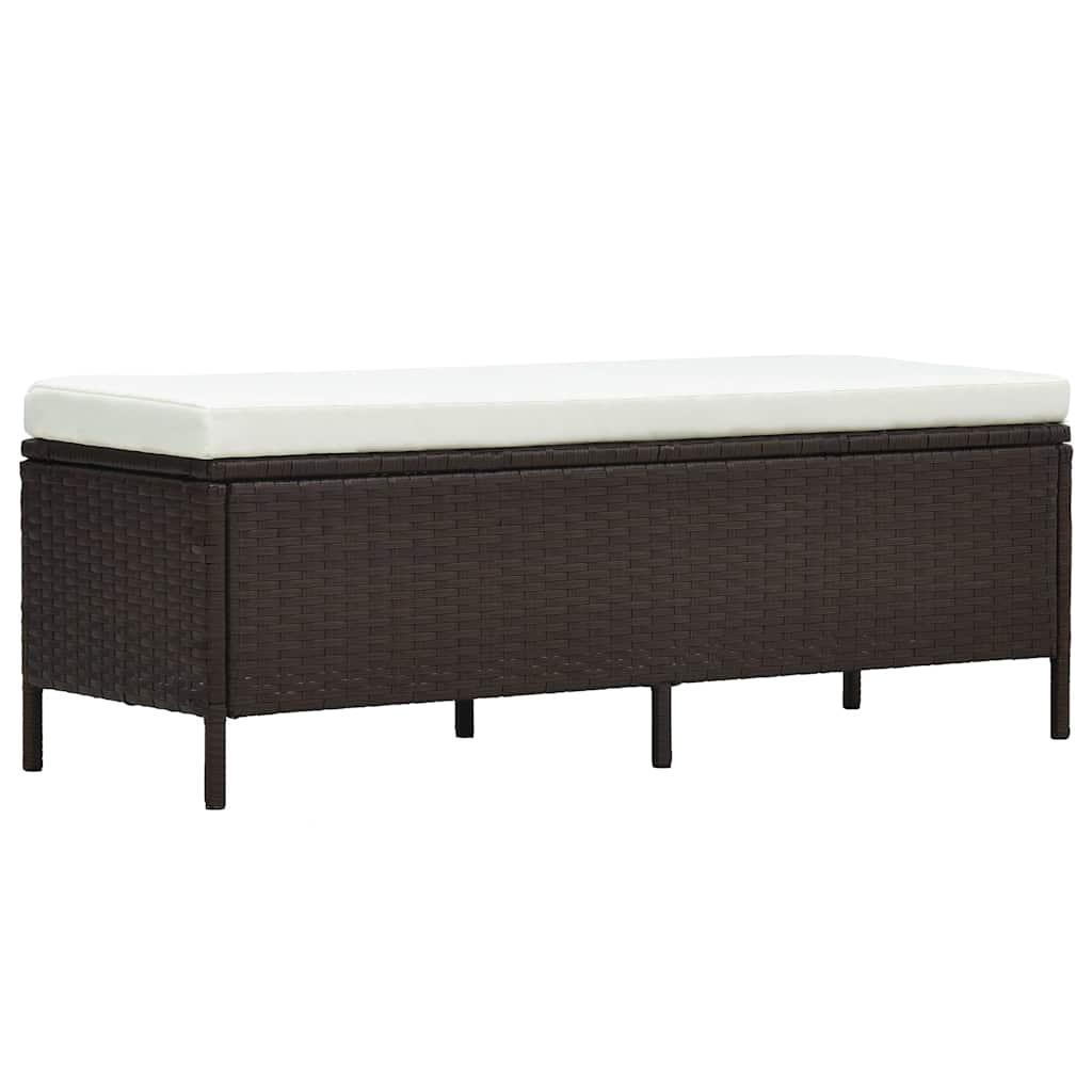 3-részes barna polyrattan kerti bútorgarnitúra párnákkal 4