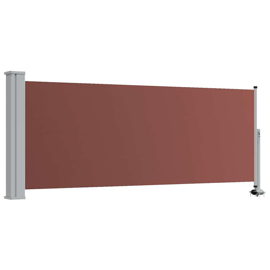 Barna behúzható oldalsó teraszi napellenző 100 x 300 cm 2
