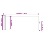 Barna behúzható oldalsó teraszi napellenző 100 x 300 cm 13