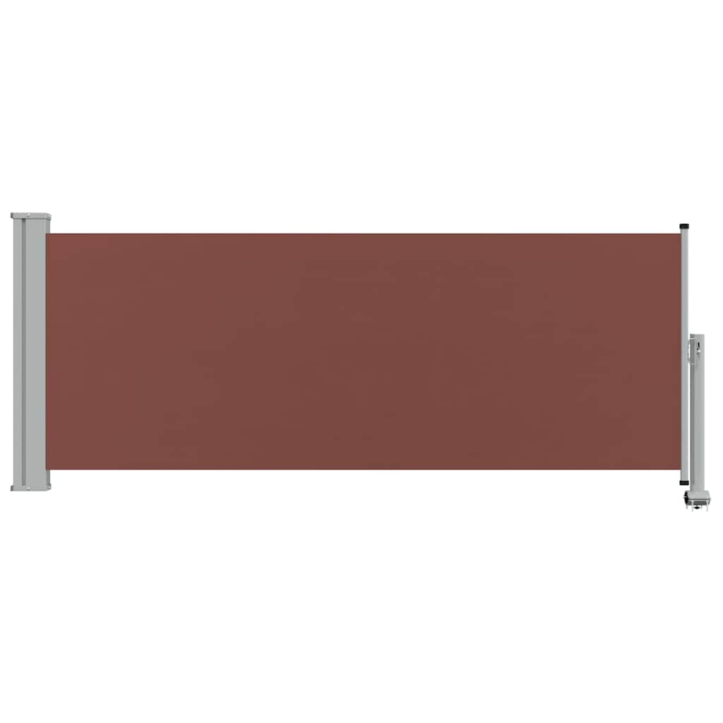Barna behúzható oldalsó teraszi napellenző 100 x 300 cm 4