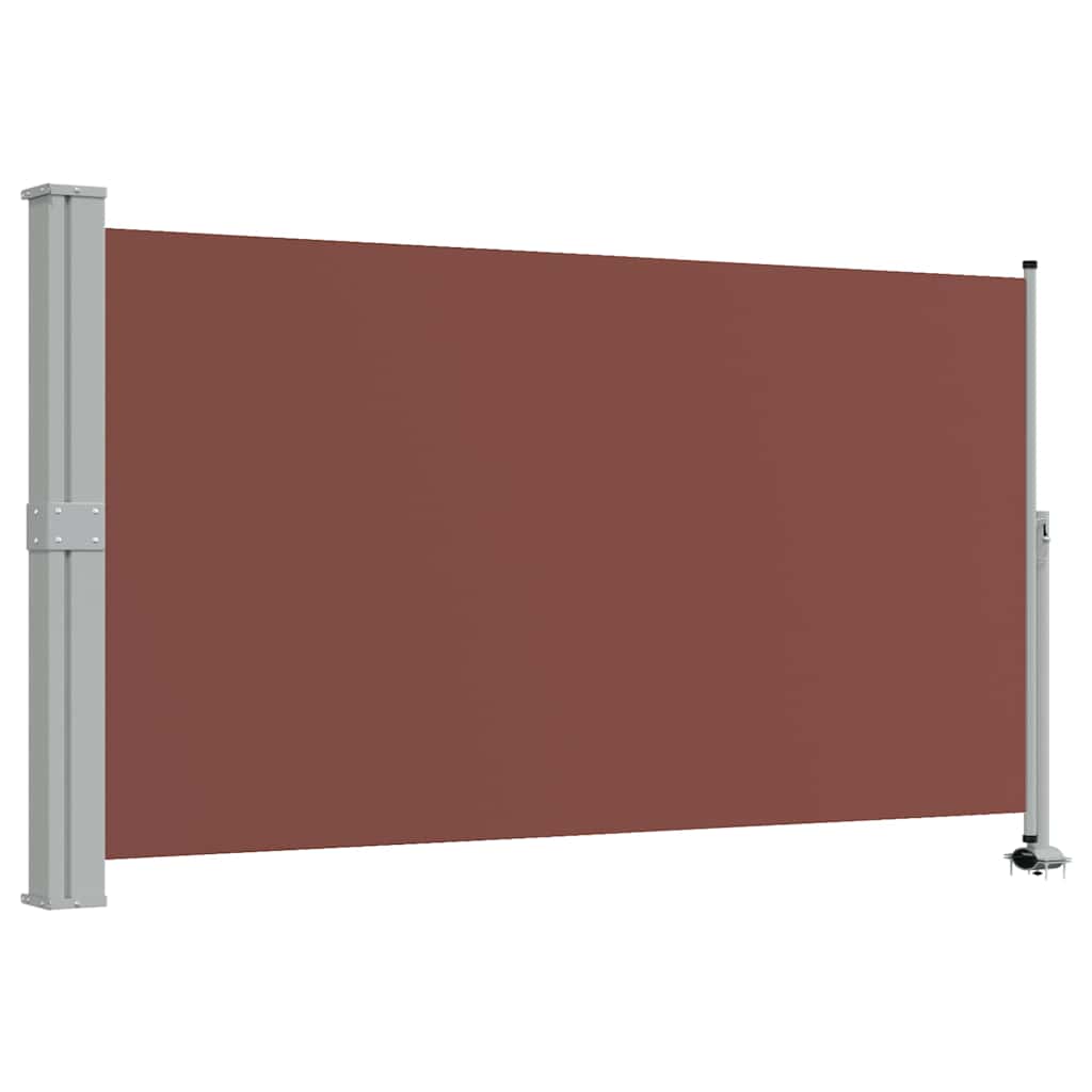 Barna behúzható oldalsó teraszi napellenző 140 x 300 cm 2