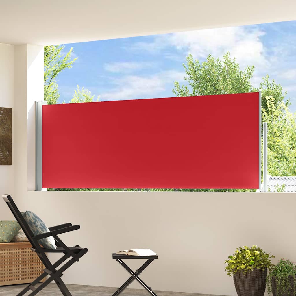 Piros behúzható oldalsó teraszi napellenző 100 x 314 cm 3