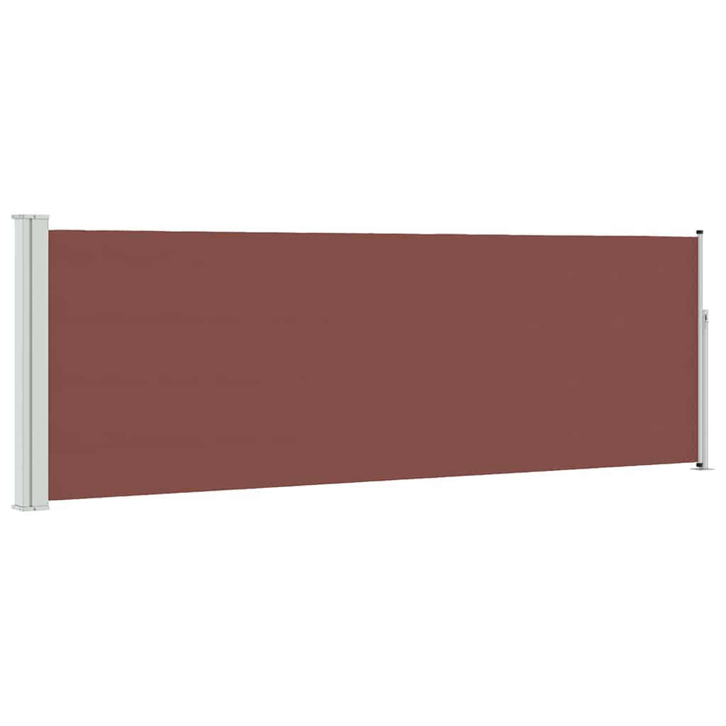 Barna behúzható oldalsó teraszi napellenző 100 x 314 cm 2
