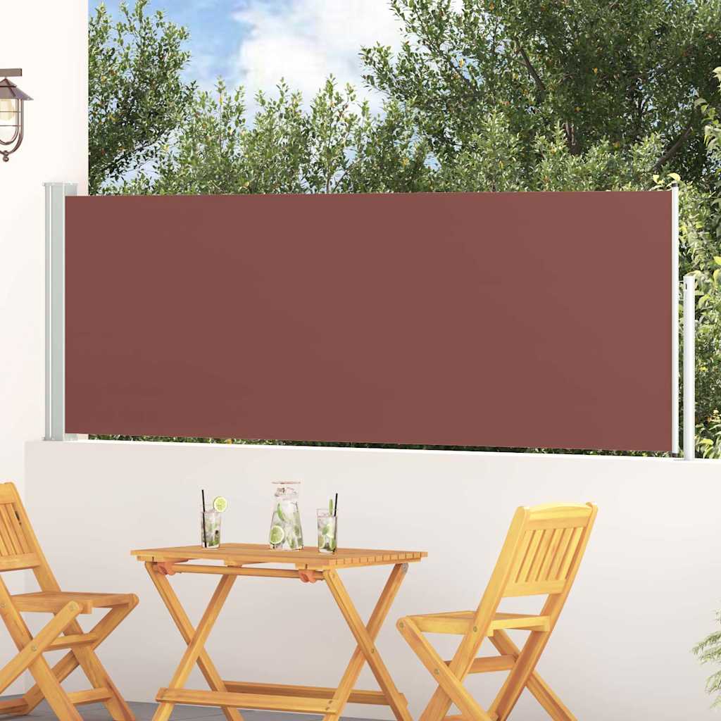 Barna behúzható oldalsó teraszi napellenző 100 x 314 cm
