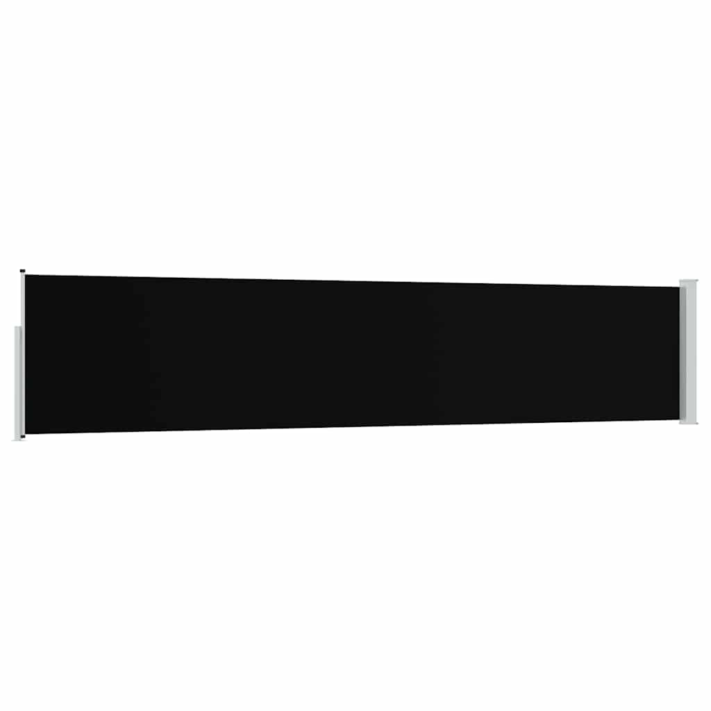 Fekete behúzható oldalsó teraszi napellenző 100 x 514 cm 6