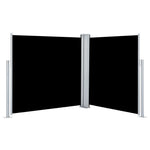 Fekete behúzható oldalsó napellenző 100 x 600 cm 2