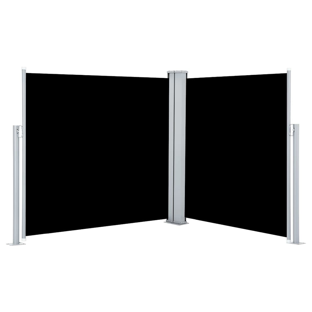 Fekete behúzható oldalsó napellenző 100 x 600 cm 2