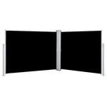 Fekete behúzható oldalsó napellenző 140 x 1000 cm 2