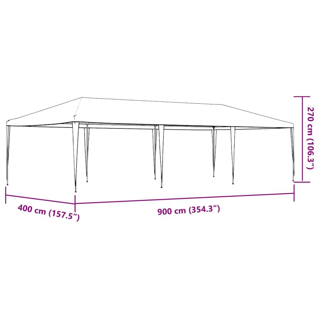 Zöld rendezvénysátor 4 x 9 m 90 g/m² 8