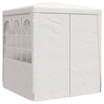 Fehér rendezvénysátor oldalfalakkal 2,5 x 2,5 m 90 g/m² 3