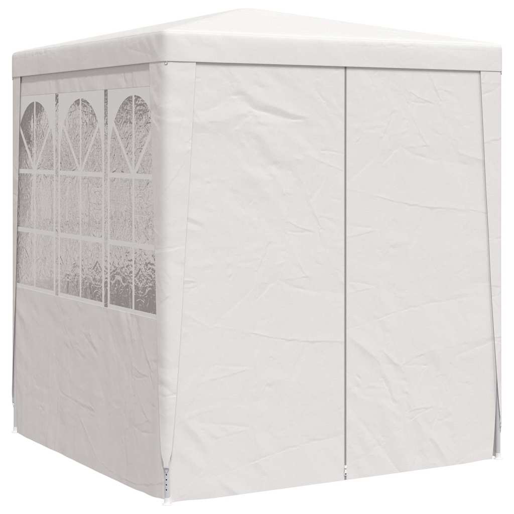 Fehér rendezvénysátor oldalfalakkal 2,5 x 2,5 m 90 g/m² 3