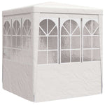 Fehér rendezvénysátor oldalfalakkal 2,5 x 2,5 m 90 g/m² 6