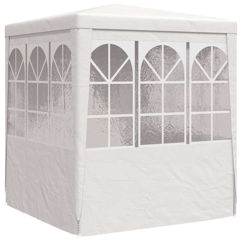 Fehér rendezvénysátor oldalfalakkal 2,5 x 2,5 m 90 g/m² 6