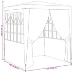 Fehér rendezvénysátor oldalfalakkal 2,5 x 2,5 m 90 g/m² 10