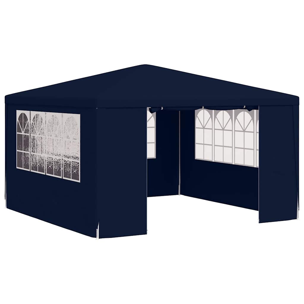 Kék rendezvénysátor oldalfalakkal 4 x 4 m 90 g/m² 2