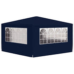 Kék rendezvénysátor oldalfalakkal 4 x 4 m 90 g/m² 6