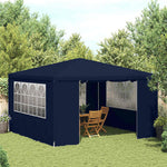Kék rendezvénysátor oldalfalakkal 4 x 4 m 90 g/m²