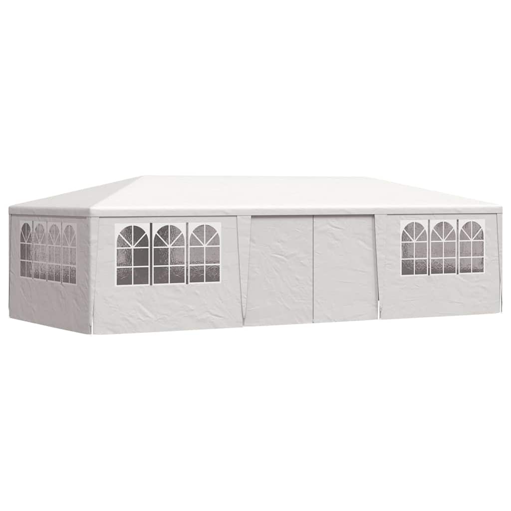 Fehér rendezvénysátor oldalfalakkal 4 x 9 m 90 g/m² 3