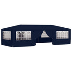 Kék rendezvénysátor oldalfalakkal 4 x 9 m 90 g/m² 2