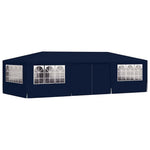Kék rendezvénysátor oldalfalakkal 4 x 9 m 90 g/m² 3