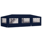 Kék rendezvénysátor oldalfalakkal 4 x 9 m 90 g/m² 6