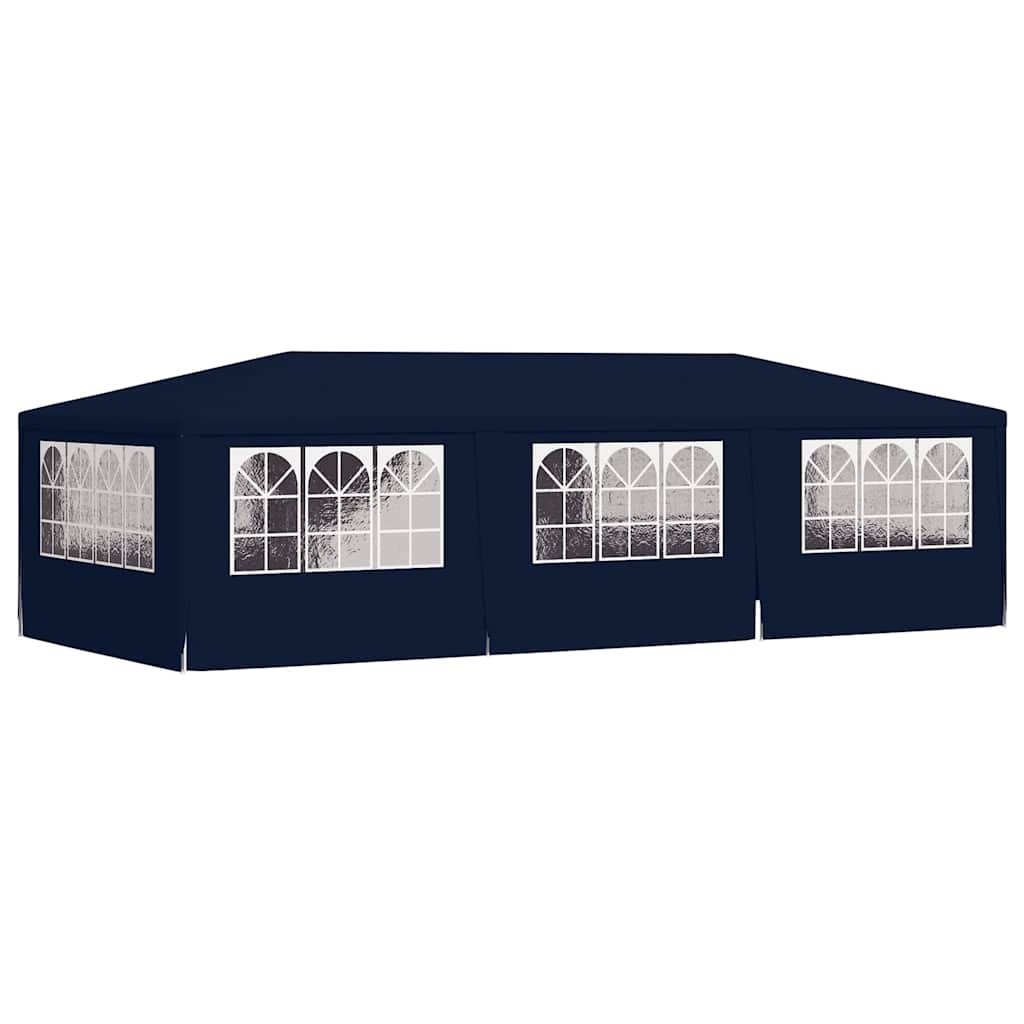 Kék rendezvénysátor oldalfalakkal 4 x 9 m 90 g/m² 6