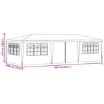 Kék rendezvénysátor oldalfalakkal 4 x 9 m 90 g/m² 10