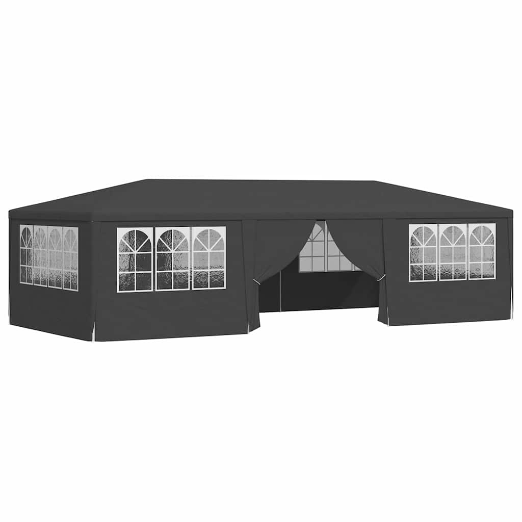 Antracitszürke rendezvénysátor oldalfalakkal 4 x 9 m 90 g/m² 2