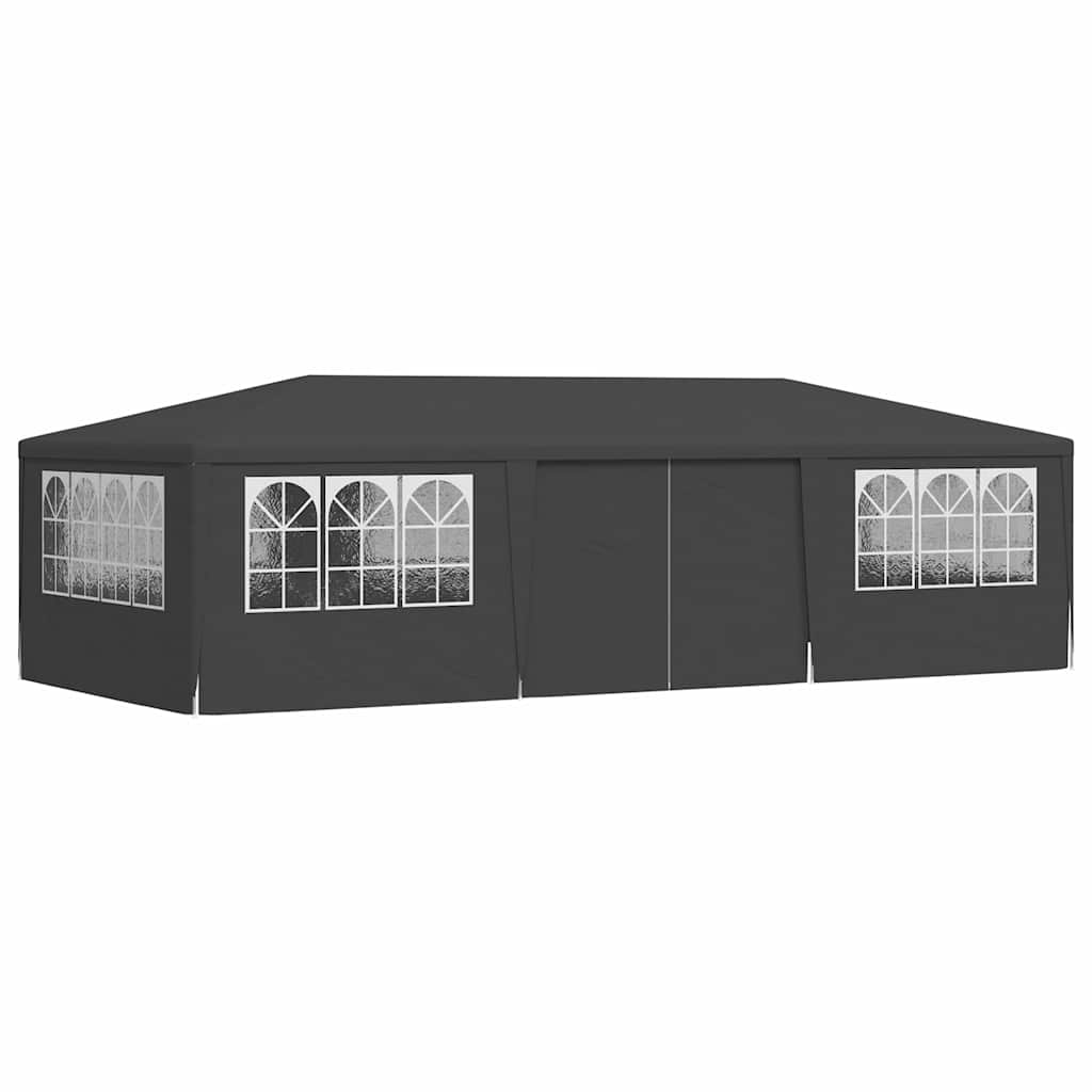 Antracitszürke rendezvénysátor oldalfalakkal 4 x 9 m 90 g/m² 3