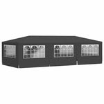 Antracitszürke rendezvénysátor oldalfalakkal 4 x 9 m 90 g/m² 6