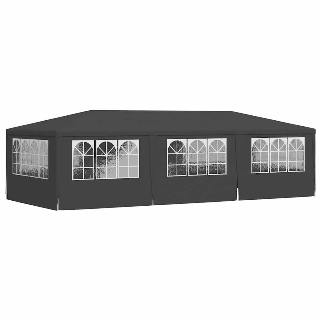 Antracitszürke rendezvénysátor oldalfalakkal 4 x 9 m 90 g/m² 6