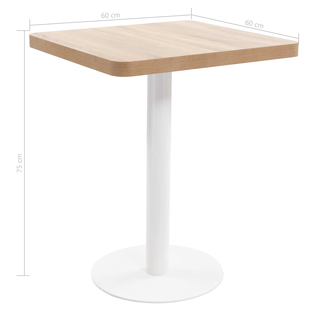 Világosbarna MDF bisztróasztal 60 x 60 cm 7