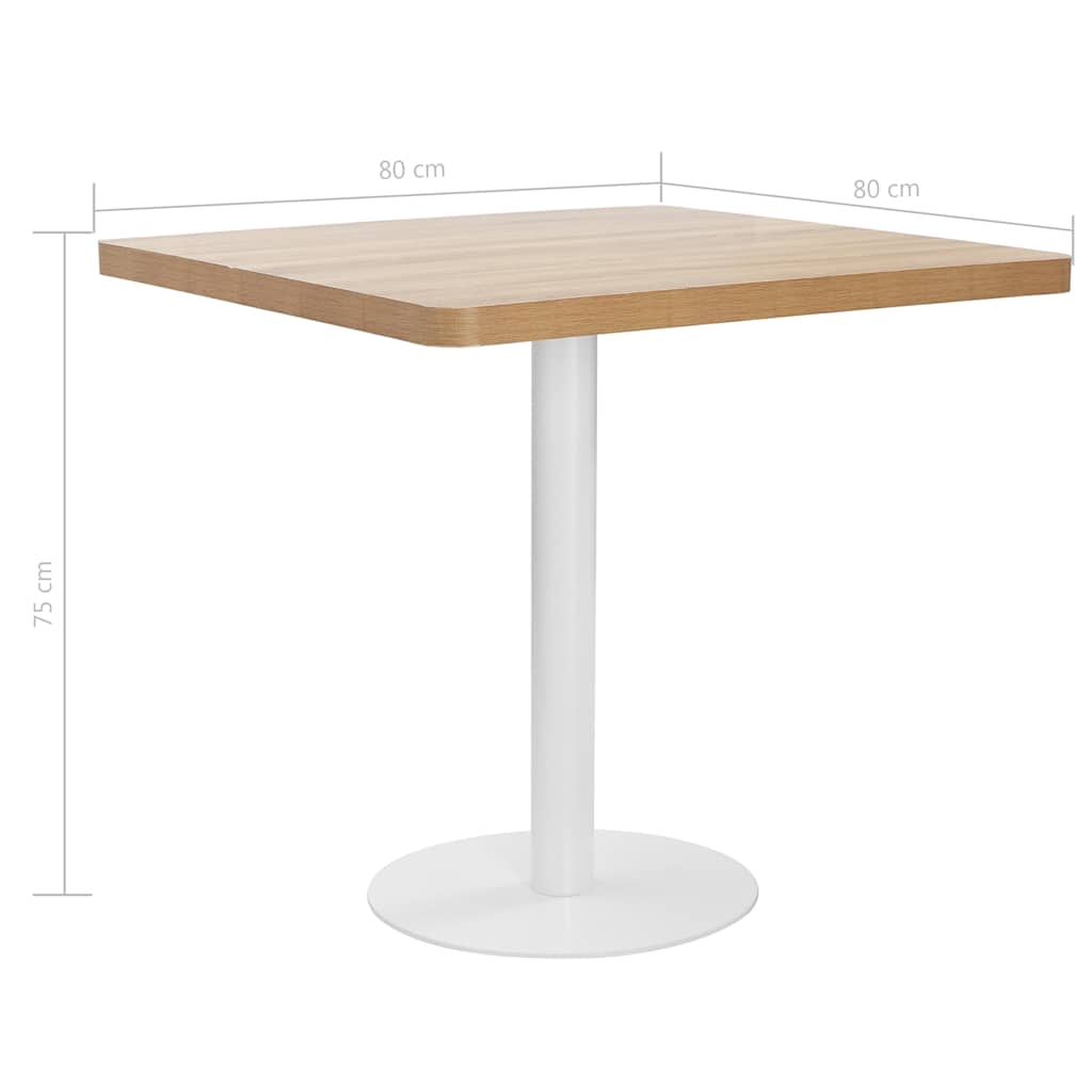 Világosbarna MDF bisztróasztal 80 x 80 cm 6