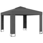Antracitszürke pavilon duplatetővel 3 x 3 m 2