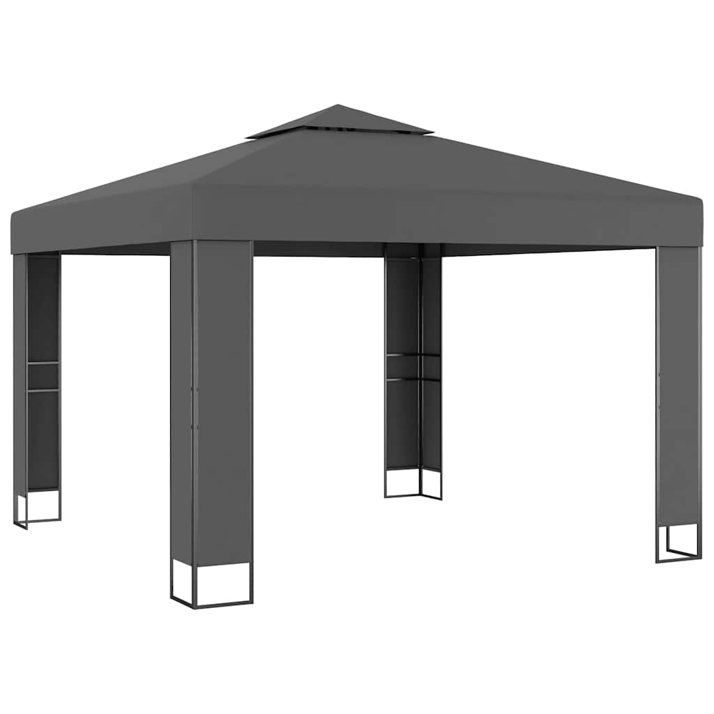 Antracitszürke pavilon duplatetővel 3 x 3 m 2