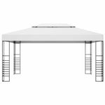 Fehér porszórt acél kerti pavilon 4 x 3 x 2,7 m 2