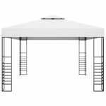 Fehér porszórt acél kerti pavilon 4 x 3 x 2,7 m 3