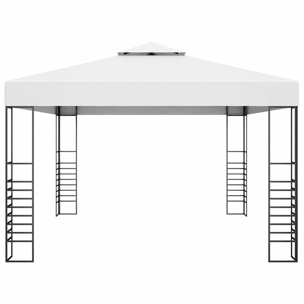 Fehér porszórt acél kerti pavilon 4 x 3 x 2,7 m 3