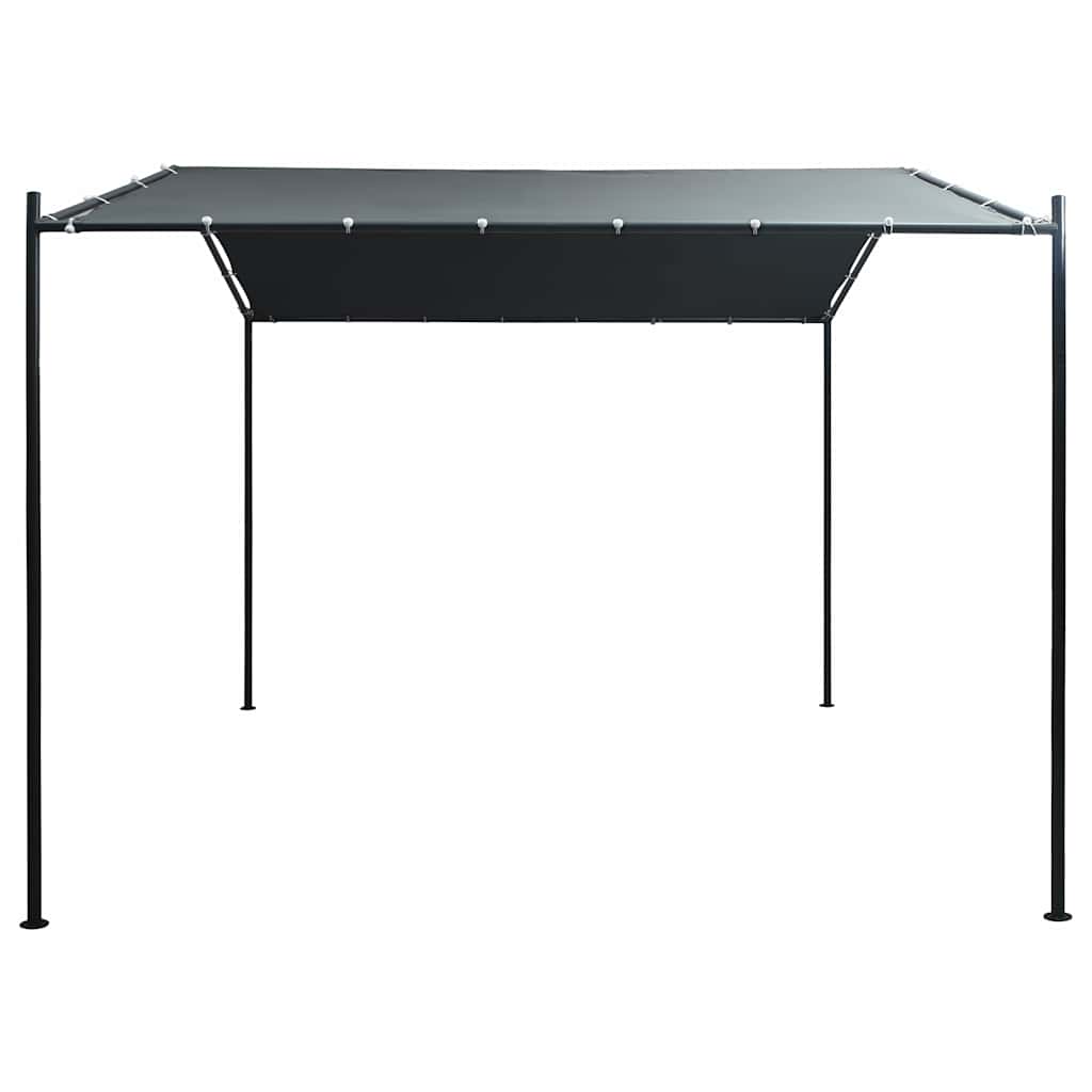 Antracitszürke kerti acélpavilon vászontetővel 3 x 3 m 2