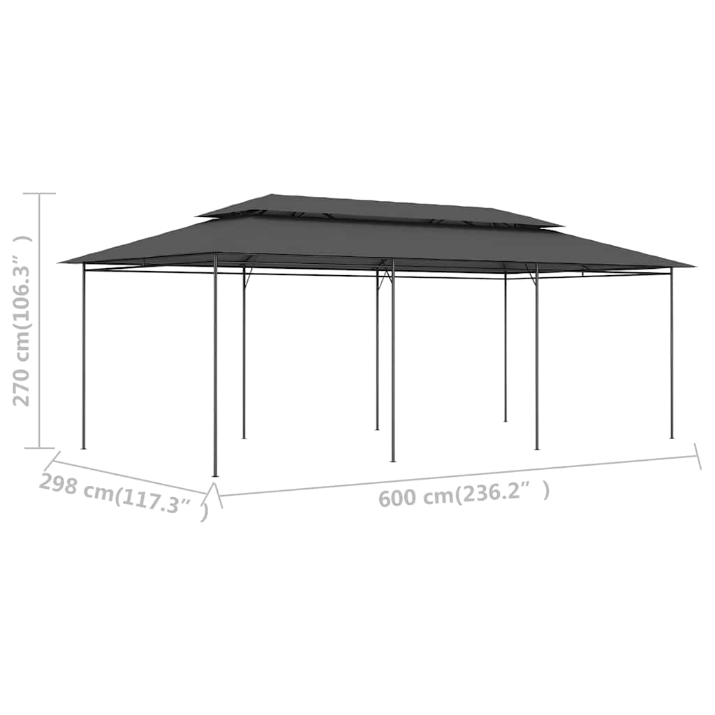 Antracitszürke pavilon 600 x 298 x 270 cm 6