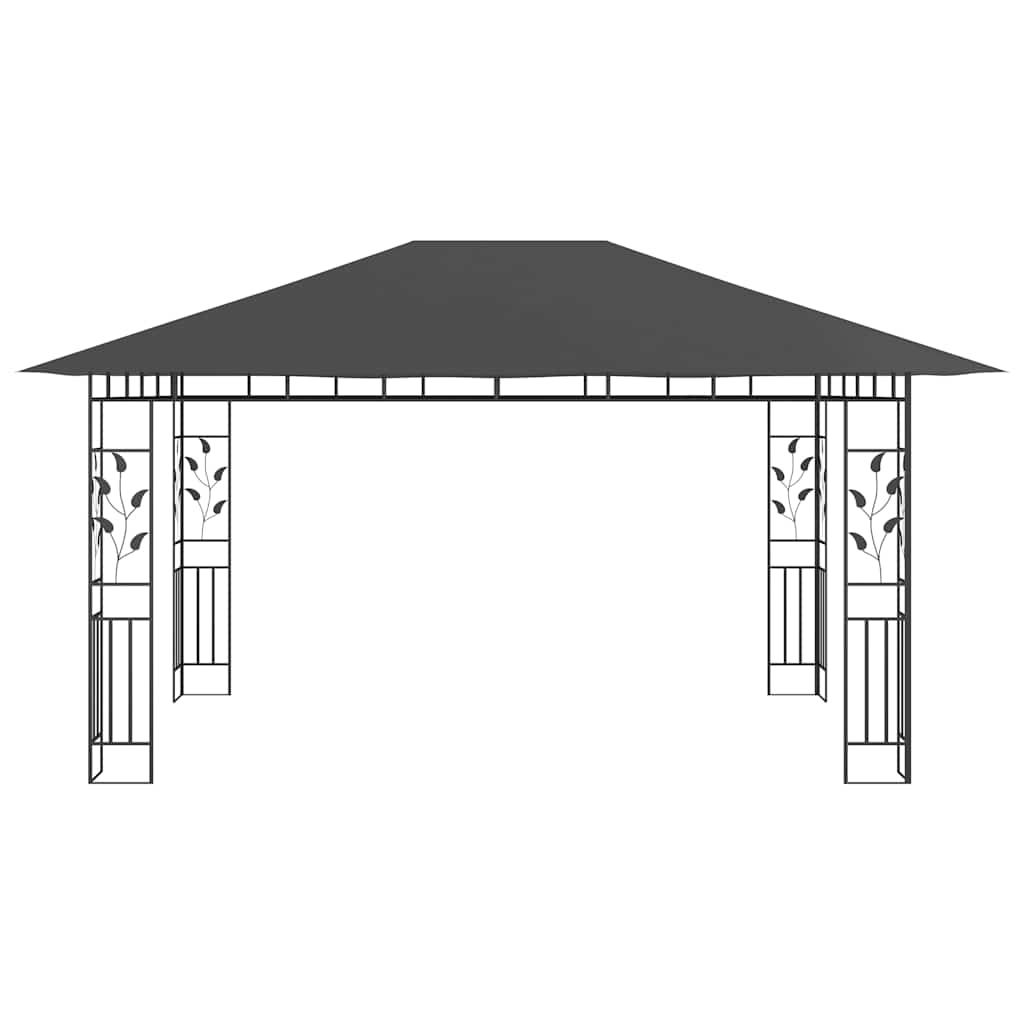 Antracitszürke pavilon szúnyoghálóval 4 x 3 x 2,73 m 180 g/m² 3