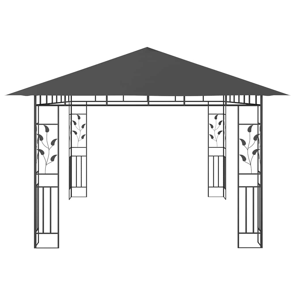 Antracitszürke pavilon szúnyoghálóval 4 x 3 x 2,73 m 180 g/m² 4