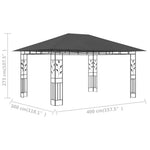 Antracitszürke pavilon szúnyoghálóval 4 x 3 x 2,73 m 180 g/m² 6