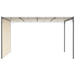 Krémszínű kerti pavilon oldalfüggönnyel 4 x 3 x 2,25 m 3