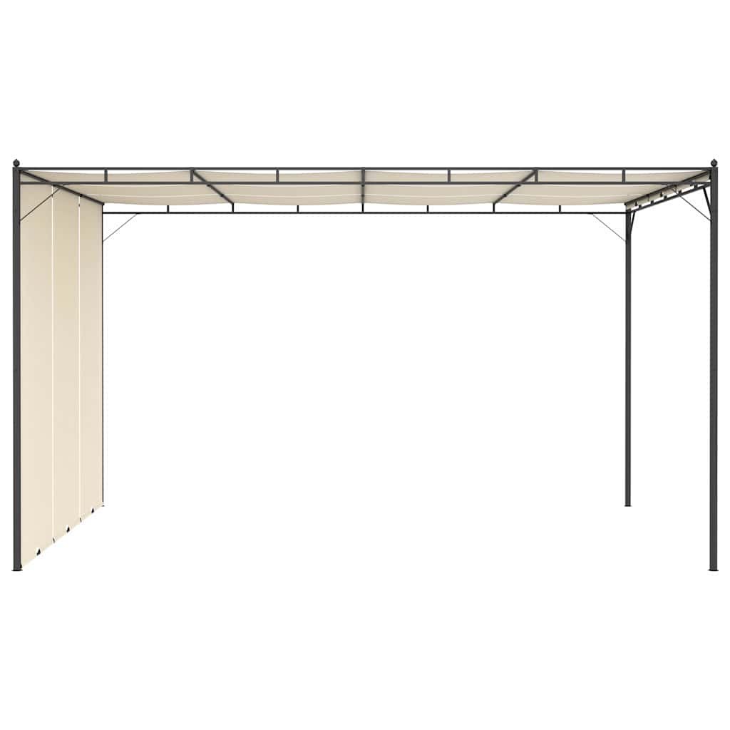 Krémszínű kerti pavilon oldalfüggönnyel 4 x 3 x 2,25 m 3