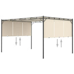 Krémszínű kerti pavilon oldalfüggönnyel 4 x 3 x 2,25 m 6