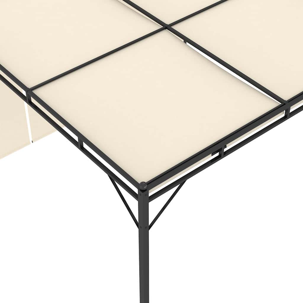 Krémszínű kerti pavilon oldalfüggönnyel 4 x 3 x 2,25 m 7