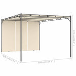 Krémszínű kerti pavilon oldalfüggönnyel 4 x 3 x 2,25 m 8